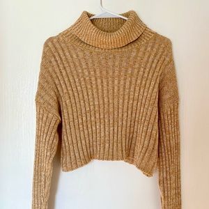 F21 Beige Knit Cropped Sweater